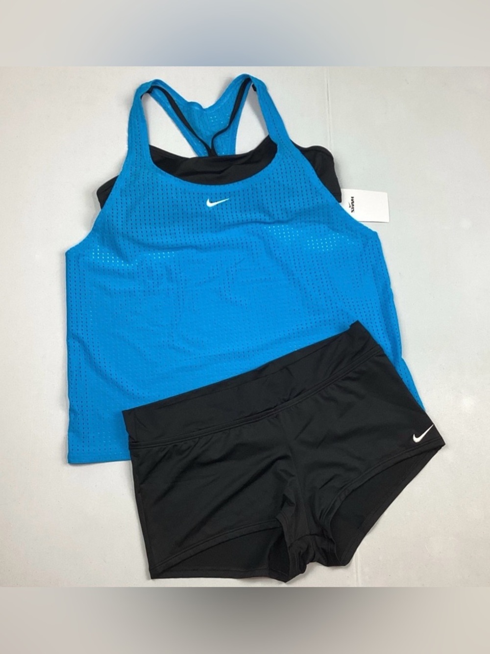 Nike Swim Layered Tankini Top with Boyshorts Swimsuit Large NEW! Retail $112